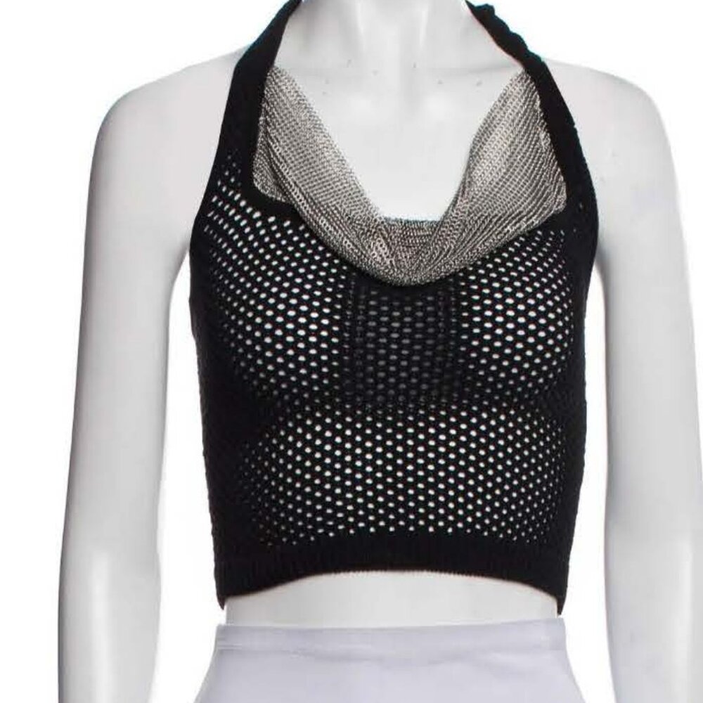 Aya Muse Cowl Neck Sleeveless Crop Top - Size S
